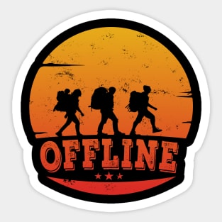 Hiking Funny Camping Offline No Smartphone Gift Sticker